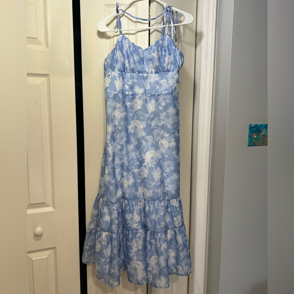 Blue Floral Midi Dress Altar’d State